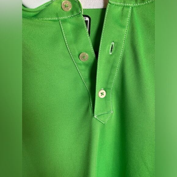 FootJoy Polo Shirt Mens XL Athletic Fit Lime Green Short Sleeve Preppy Golf Polo - Picture 5 of 13